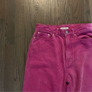 Pink corduroy jeans